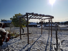 Load image into Gallery viewer, Driftwood Pergola Garden Vineyard Trellis  Handcrafted H 84" x W 60" x L 120"