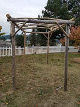 Load image into Gallery viewer, Driftwood Pergola Garden Vineyard Trellis  Handcrafted H 84" x W 60" x L 120"
