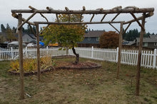 Load image into Gallery viewer, Driftwood Pergola Garden Vineyard Trellis  Handcrafted H 84" x W 60" x L 120"