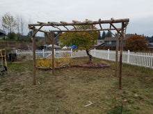 Load image into Gallery viewer, Driftwood Pergola Garden Vineyard Trellis  Handcrafted H 84" x W 60" x L 120"