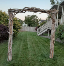 Load image into Gallery viewer, Two Post Premium Driftwood Wedding Arch H 7 ft x W 6 ft Includes Steel Stake Kit ARC