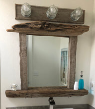 Load image into Gallery viewer, Large Driftwood Mirror with Candle Shelf Custom Built To Your Specifications