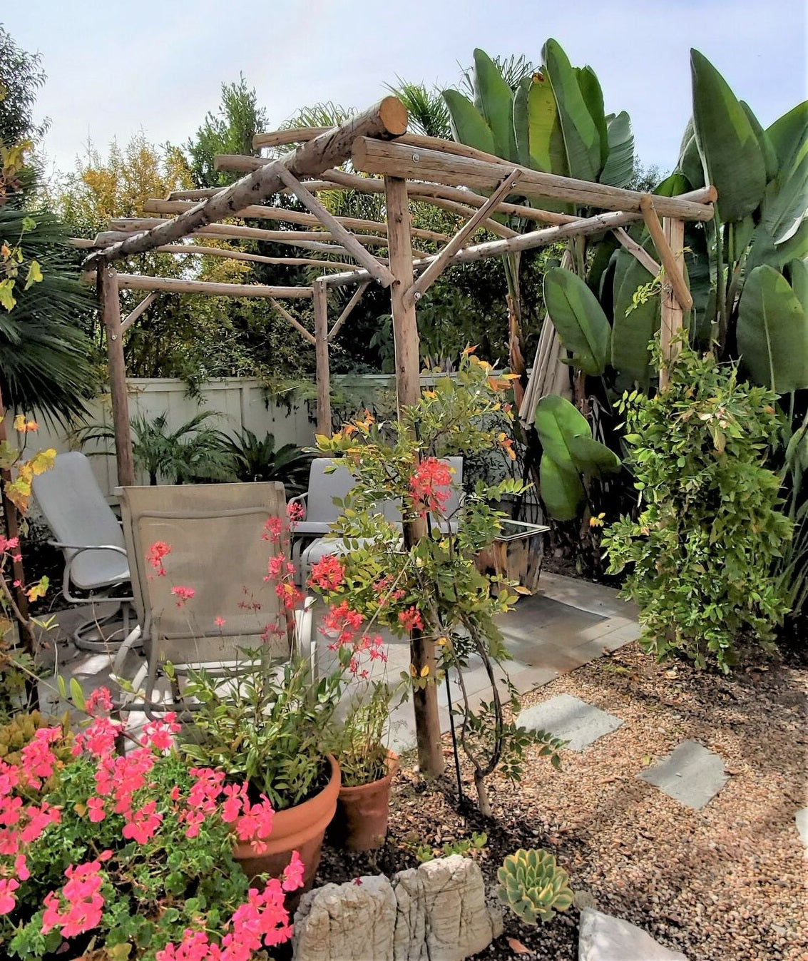 prefab wood trellis Driftwood Pergola Garden Vineyard Trellis Handcrafted H 84" x W 60" x L 120" Two stake kit