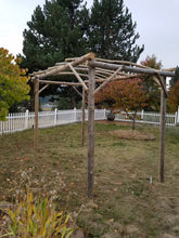 Load image into Gallery viewer, Driftwood Pergola Garden Vineyard Trellis  Handcrafted H 84&quot; x W 60&quot; x L 120&quot;
