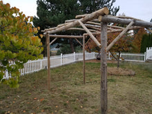 Load image into Gallery viewer, Driftwood Pergola Garden Vineyard Trellis  Handcrafted H 84&quot; x W 60&quot; x L 120&quot;
