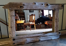 Load image into Gallery viewer, Large Driftwood Mirror with Candle Shelf Custom Built To Your Specifications
