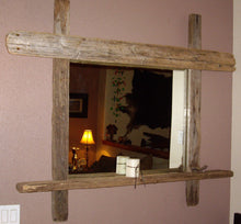 Load image into Gallery viewer, Large Driftwood Mirror with Candle Shelf Custom Built To Your Specifications
