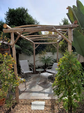 Load image into Gallery viewer, Driftwood Pergola Garden Vineyard Trellis  Handcrafted H 84&quot; x W 60&quot; x L 120&quot;
