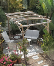 Load image into Gallery viewer, Driftwood Pergola Garden Vineyard Trellis  Handcrafted H 84&quot; x W 60&quot; x L 120&quot;
